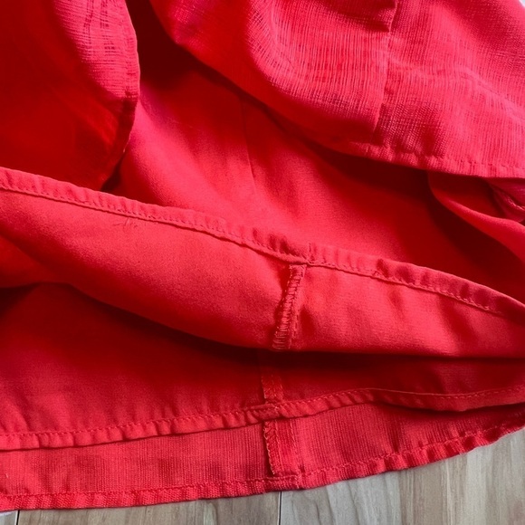 J by J.O.A. Red Off Shoulder Ruffle Blouse Women’s Size Small - Picture 8 of 12
